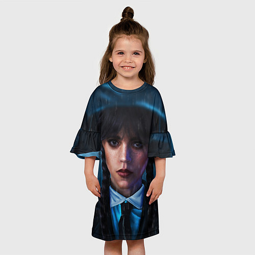 Детское платье Уэнсдэй под зонтом / 3D-принт – фото 3
