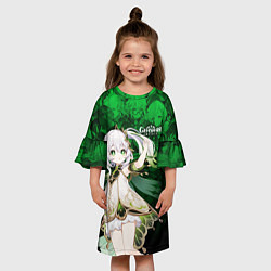 Платье клеш для девочки Nahida Genshin, цвет: 3D-принт — фото 2