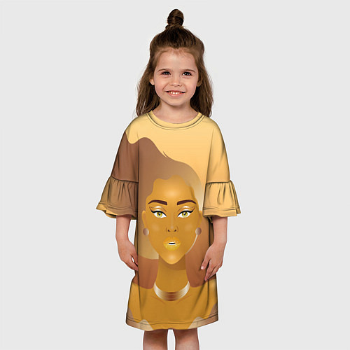 Детское платье Golden girl / 3D-принт – фото 3