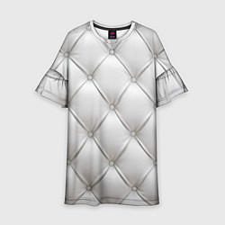 Платье клеш для девочки Стёганая мебельная кожа - texture, цвет: 3D-принт