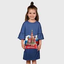 Платье клеш для девочки Москва Кремль, цвет: 3D-принт — фото 2