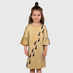 Платье клеш для девочки Следы мародеров на пергаменте, цвет: 3D-принт — фото 2