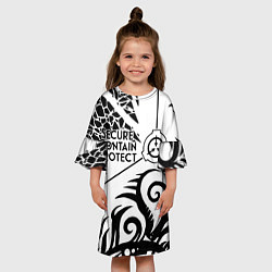 Платье клеш для девочки Secure, Contain, Protect, цвет: 3D-принт — фото 2