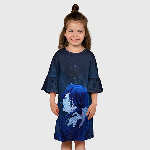 Детское платье Wednesday космос / 3D-принт – фото 3