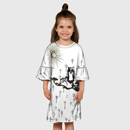 Детское платье Сова в снежном лесу / 3D-принт – фото 3
