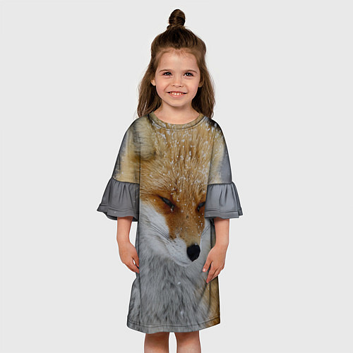 Детское платье Лис в снегу / 3D-принт – фото 3