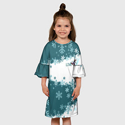 Платье клеш для девочки Сноуборд синева, цвет: 3D-принт — фото 2