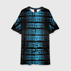Платье клеш для девочки Голубая абстракция, цвет: 3D-принт