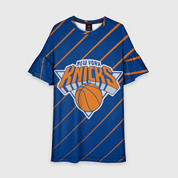 Платье клеш для девочки Нью-Йорк Никс - НБА, цвет: 3D-принт