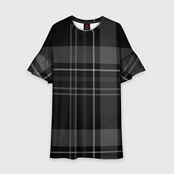 Платье клеш для девочки Темная клетка, цвет: 3D-принт