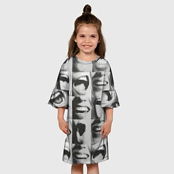 Платье клеш для девочки Принт с частью лица, цвет: 3D-принт — фото 2