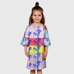 Платье клеш для девочки Глаза Джексона, цвет: 3D-принт — фото 2