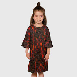 Платье клеш для девочки Лава и камни, цвет: 3D-принт — фото 2