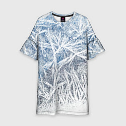 Платье клеш для девочки Абстрактный ледяной паттерн, цвет: 3D-принт