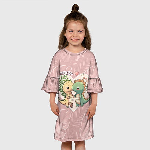Детское платье Миссис и Мистр Влюбленные динозавры / 3D-принт – фото 3