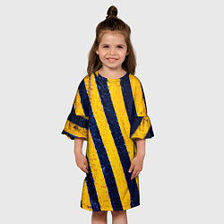 Платье клеш для девочки Предупреждающие полосы на асфальте, цвет: 3D-принт — фото 2