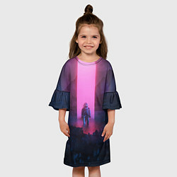 Платье клеш для девочки Межпространственный путешественник, цвет: 3D-принт — фото 2
