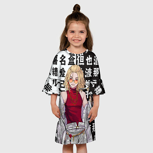 Детское платье Майки на стиле - токийские мстители / 3D-принт – фото 3