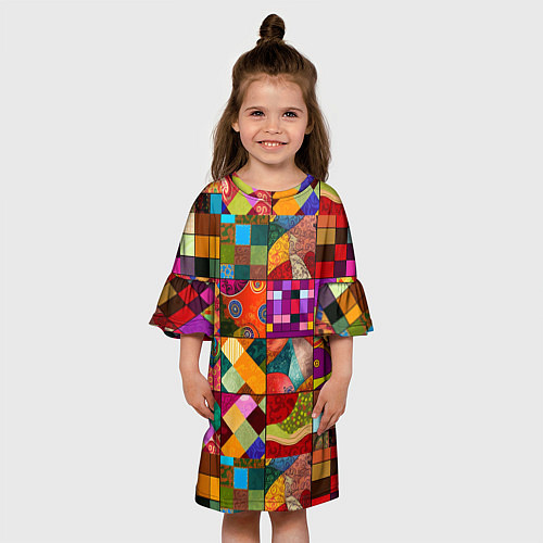 Детское платье Лоскутное шитье, пэчворк из нейросети / 3D-принт – фото 3