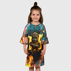 Платье клеш для девочки Steampunk bear, цвет: 3D-принт — фото 2