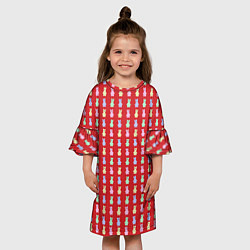 Платье клеш для девочки Мишки мармеладки, цвет: 3D-принт — фото 2