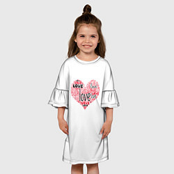Платье клеш для девочки День влюбленных, цвет: 3D-принт — фото 2