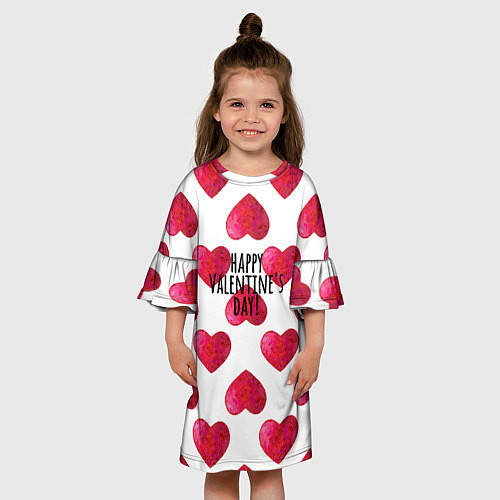 Детское платье Сердца из краски - паттерн на день святого валенти / 3D-принт – фото 3