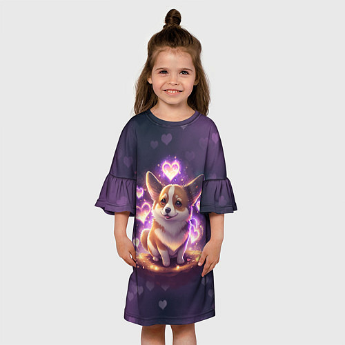 Детское платье Любимый корги / 3D-принт – фото 3