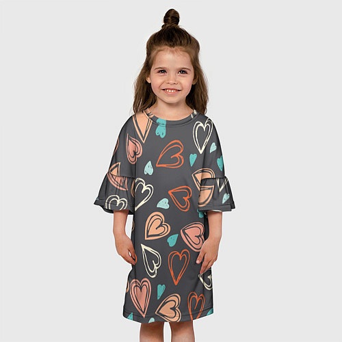 Детское платье Много сердец / 3D-принт – фото 3