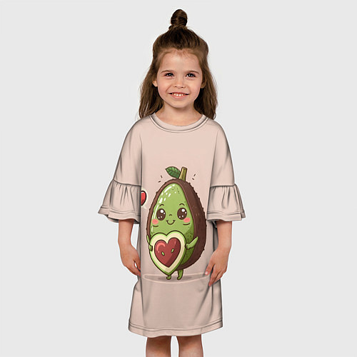 Детское платье Влюбленный авокадо - парные / 3D-принт – фото 3
