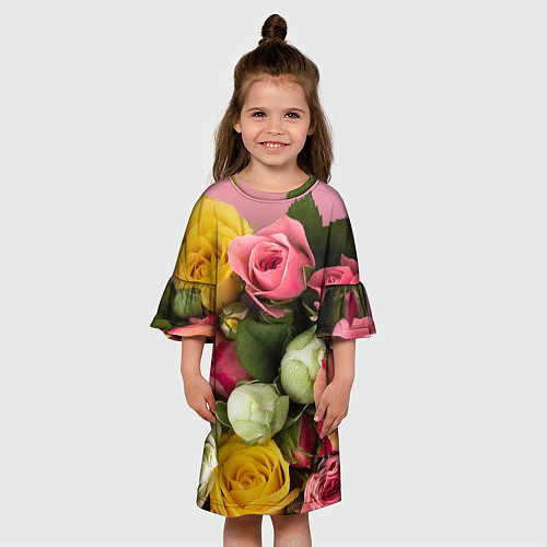 Детское платье Букет красивых роз / 3D-принт – фото 3