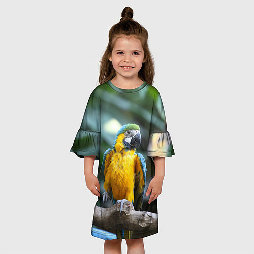 Детское платье Красавец попугай / 3D-принт – фото 3