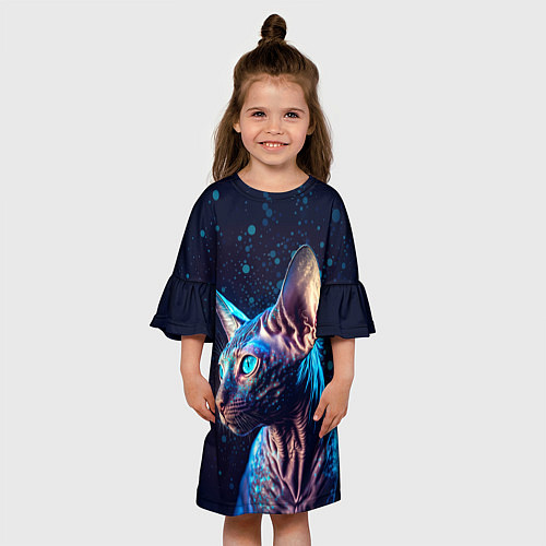 Детское платье Кот сфинкс и искорки / 3D-принт – фото 3