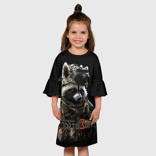 Детское платье Енот партизан / 3D-принт – фото 3