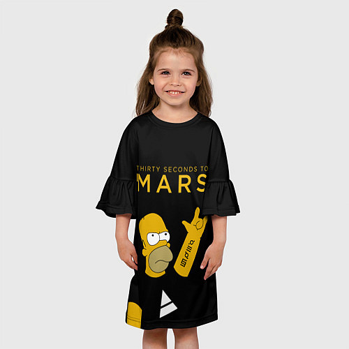 Детское платье 30 Seconds to Mars Гомер Симпсон рокер / 3D-принт – фото 3