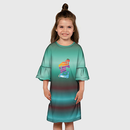 Детское платье Диджей в градиенте / 3D-принт – фото 3