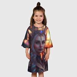 Платье клеш для девочки Лесная принцесса, цвет: 3D-принт — фото 2