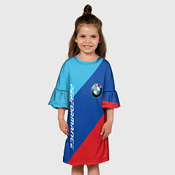 Платье клеш для девочки Bmw - m colors, цвет: 3D-принт — фото 2