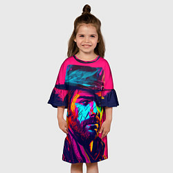 Платье клеш для девочки Red Dead Redemption in neon style, цвет: 3D-принт — фото 2