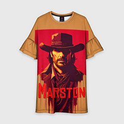 Платье клеш для девочки John Marston poster, цвет: 3D-принт