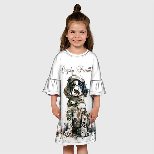 Детское платье Щенок в военном камуфляже / 3D-принт – фото 3