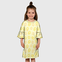 Платье клеш для девочки Узор из колец ананаса, цвет: 3D-принт — фото 2