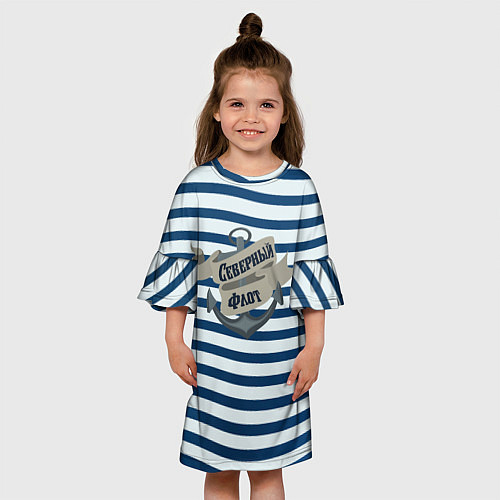 Детское платье Северный флот, тельняшка / 3D-принт – фото 3