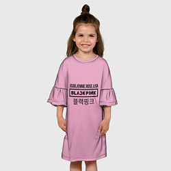 Платье клеш для девочки BlackPink Лого, цвет: 3D-принт — фото 2