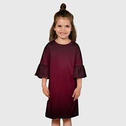 Платье клеш для девочки Марсала темная, градиент, цвет: 3D-принт — фото 2