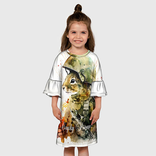 Детское платье Белка солдат / 3D-принт – фото 3
