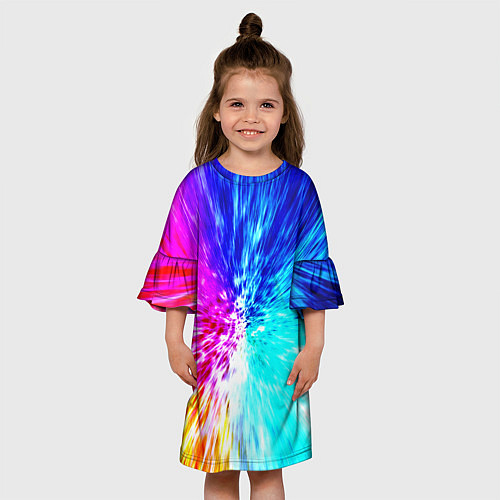 Детское платье Всплеск ярких красок / 3D-принт – фото 3