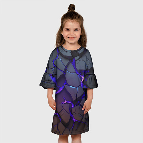 Детское платье Светящаяся неоновая лава / 3D-принт – фото 3