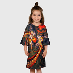 Платье клеш для девочки Fractal illusion, цвет: 3D-принт — фото 2