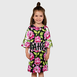 Платье клеш для девочки Таня в цветах, цвет: 3D-принт — фото 2